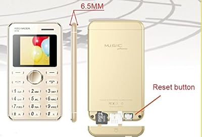 Kechaoda K55 1.44 inch QQVGA Display Slim Card Size GSM Single SIM Keypad Mobile,No Charger or Earphone In Box,(Gold)