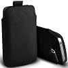 KC-Electronics Motorola Gleam Black PU Leather Pull Tab Protective Pouch Case