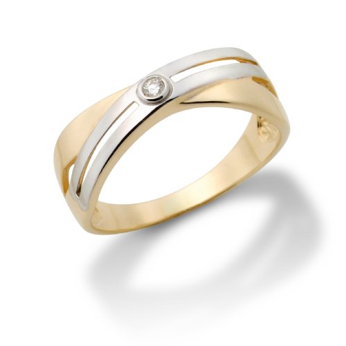Miore 14ct/585 Bicolor Solitaire Damenring Gr&ouml;&szlig;e 54 mit Brillant ca.0,02ct MA76RO Preisvergleich