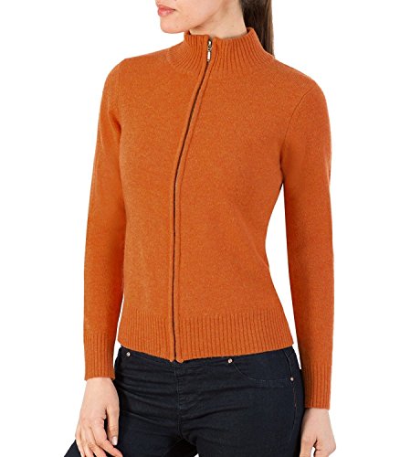 Wool Overs Women's Lambswool Shaped Zip Cardigan