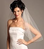 White 1 Layer Gold Metallic Pencil Edge Wedding Veil