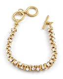 Goldtone Clear Rhinestone Toggle Bracelet Fashion Jewelry