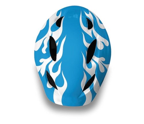 MET Kinder Helm Buddy, blaue Flammen, 46-53cm