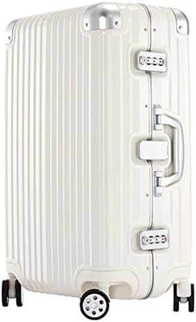 OCCA PC Aluminium Frame TSA Lock Spinner Wheels Travel Suitcase - White 22"