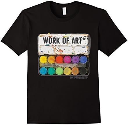 Men's "Work of Art in Progress" T shirt Tee, Perfect Artist Gift 2XL Black