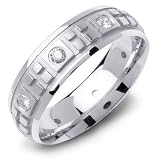 .48ct 14K White Gold Contemporary Mens Diamond Wedding Band