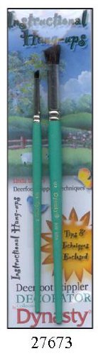 Dynasty Decorator Instructional Hangup -Two Brush Set - Deerfoot Stippler Brushes (Sizes 1/8 & 1/2)