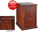 Kathy Ireland Home by Martin Furniture Huntington Club 2 Drawer Solid Wood Vertical File Storage Cabinet in Distressed Cherry