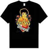Elvis Presley BURNIN' LOVE Classic Adult T-shirt Tee, Medium, Black