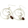 Sterling Silver Hoop Earrings Wood Resin Gucci Style Beads Leather Earrings