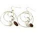 Sterling Silver Hoop Earrings Wood Resin Gucci Style Beads Leather Earrings