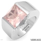 Gianni Versace! V_Colors Collection! Made in Italy Fashionable Ring 6.55ctw Super Clean G/VS Diamonds and Quartz Made of 18K White Gold