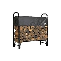 ShelterLogic Backyard Storage Series Covered Firewood Rack, Black, 4-Feet
