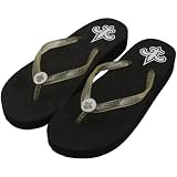 NFL New Orleans Saints Womens Wedge Flip Flops - Black (5/6)