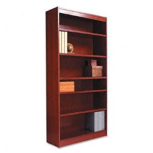 Bookcase, Traditional, Square Corner, 72H, 6-Shelf, Cherry AEL17261 by Alera