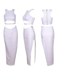 Sexy V-neck Sheath Ankle Length Sleeveless Polyester/Spandex Bandage Dress/Club Dress 