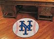 New York Mets Baseball 29" Round Floor Mat (Rug) - New York Mets MLB Baseball