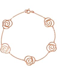 14KT Rose Gold Rose Floral Design Bracelet.