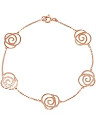 14K Rose Gold Flower Design Bracelet -- LIFETIME WARRANTY