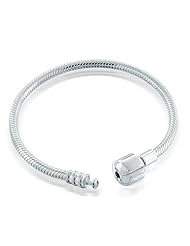 Bling Jewelry 925 Sterling Silver Barrel Clasp Screw Tip 3mm Bracelet Pandora Pugster Bead Charm Compatible 6"