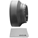 58mm Rubber Lens Hood for Canon Rebel (T3i T3 T2 T2i T1i XT XTi XSi XS), CANON EOS (1100D 600D 550D 500D 450D 400D 350D 300D 60D 7D) + Premium Goja Microfiber Cleaning Cloth