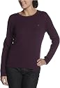Izod Women's Long Sleeve Solid Crew Neck Cable Pullover