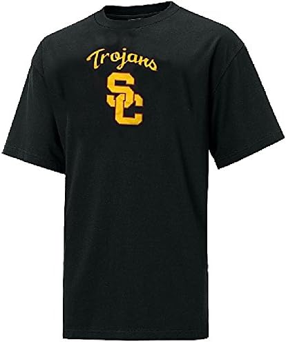 USC Trojans SC Logo Black Short Sleeve T Shirt (Medium)