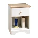 Furniture online: South Shore Furniture, Summertime Collection, Night Table, Pure White and Natural Maple