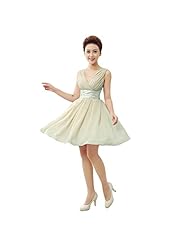 Pleated Short Chiffon/Polyester/Viscose Bridesmaid Dress  With a Ribbon 