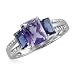 Natural Amethyst, Iolite and Diamond Ring in 10k White Gold, 1.42 cttw, Certificate of Authenticity