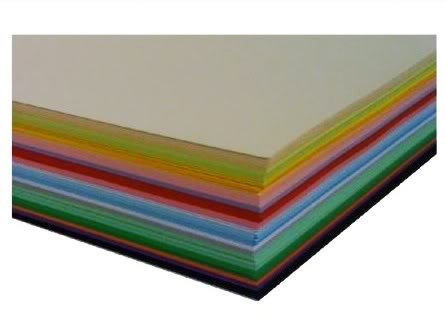 A4 CARD 250 SHEET PACK COLOUR - 25 ASSORTED COLOURS 160gm