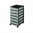 6 Drawer Chest with Compartment Top (Black) (26.188"H x 12.125"W x 14.375"D)