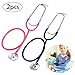 meekoo 2 Pieces Stethoscope Toy, Working Stethoscope for Cosplay, Educational Equipment, Pink and Black