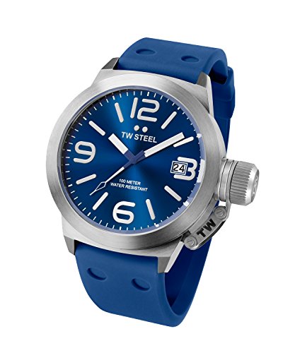 TW Steel Canteen Blue Dial Blue Silicone Mens Watch TW500