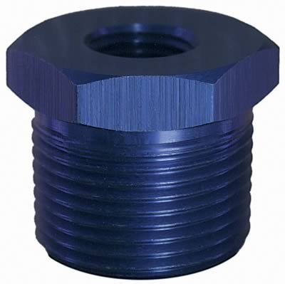 Earl's 991202 Blue Anodized Aluminum Female 1/4 NPT to Male 3/8 NPT Pipe Bushing Reducer