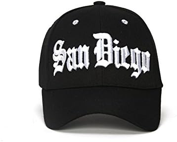 City Caps Olde English Adjustable Baseball Hat - San Diego - Black
