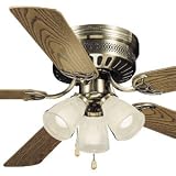 Homestead Hugger Fans Antique Brass Finish with Frosted Glass 52 Cei