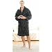 Mens Black Check Fleece Bath Robe Bathrobe House Coat