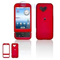 Red Rubber Feel Snap-On Cover Case Cell Phone Protector for HTC G1 Google Dream