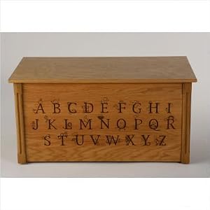 Wooden Alphabet Toy Box in Oak Optional Cedar Base: Yes