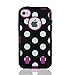 Polka Dot & Hot Purple Defender Body Armor High Impact Extreme Duty Hybrid Case Cover for iPhone 4/4S with Built-in Screen Protector