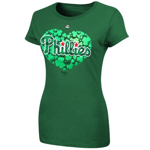 MLB Majestic Philadelphia Phillies Womens St. Patrick's Day Celtic Logo T-Shirt - Kelly Green (Large) at Amazon.com