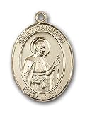 Gold Filled St. Camillus of Lellis Pendant with Stainless Gold Heavy Curb Chain 24 inch