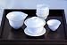 White Lotus Chinese Gaiwan Set (Comprised of 3-piece Gaiwan, Fairness Pitcher and 6 Tea Cups) - Made of Fine Bone China