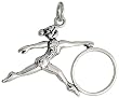 Sterling Silver Flawless Quality Gymnast w/ Hula Hoop Pendant, 7/8" (22mm) tall
