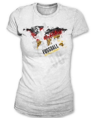Deutschland Weltmeister WM 2014 Fanartikel T-Shirt Damen Shirts Fußball vereint Nationen 60211 (L)
