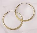 Hammered Brass Hoop Earrings - 1.25 inch