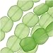 Cultured Sea Glass, Square Nugget Beads 18x17mm, 6 Pieces, Peridot Green