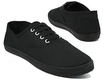 New Womens Lace Up Canvas Pumps Plimsoles Flat Shoes