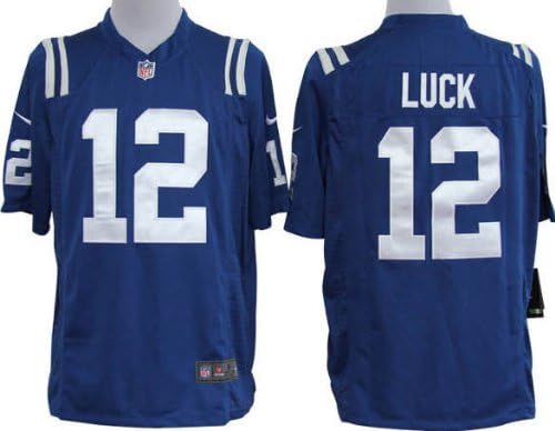 Youth #12 Andrew Luck Indianapolis Colts Blue White Jersey (Blue, XL)